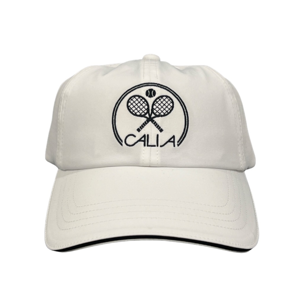 Calia White Tennis Logo Baseball Cap